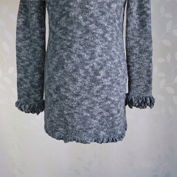 Nine West Cozy Wool Blend Loop Knit Hook Front Longline Cardigan Marled Gray Med - Picture 13 of 16